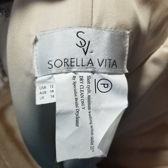 Sorella Vita Gold Sequin Strapless Gown - Picture 5 of 7